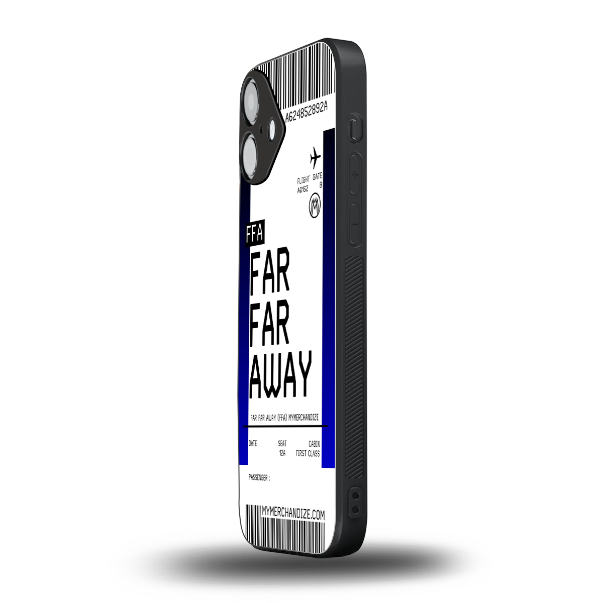 far far away boarding pass ticket back phone cover | glass case for iphone 16 plus