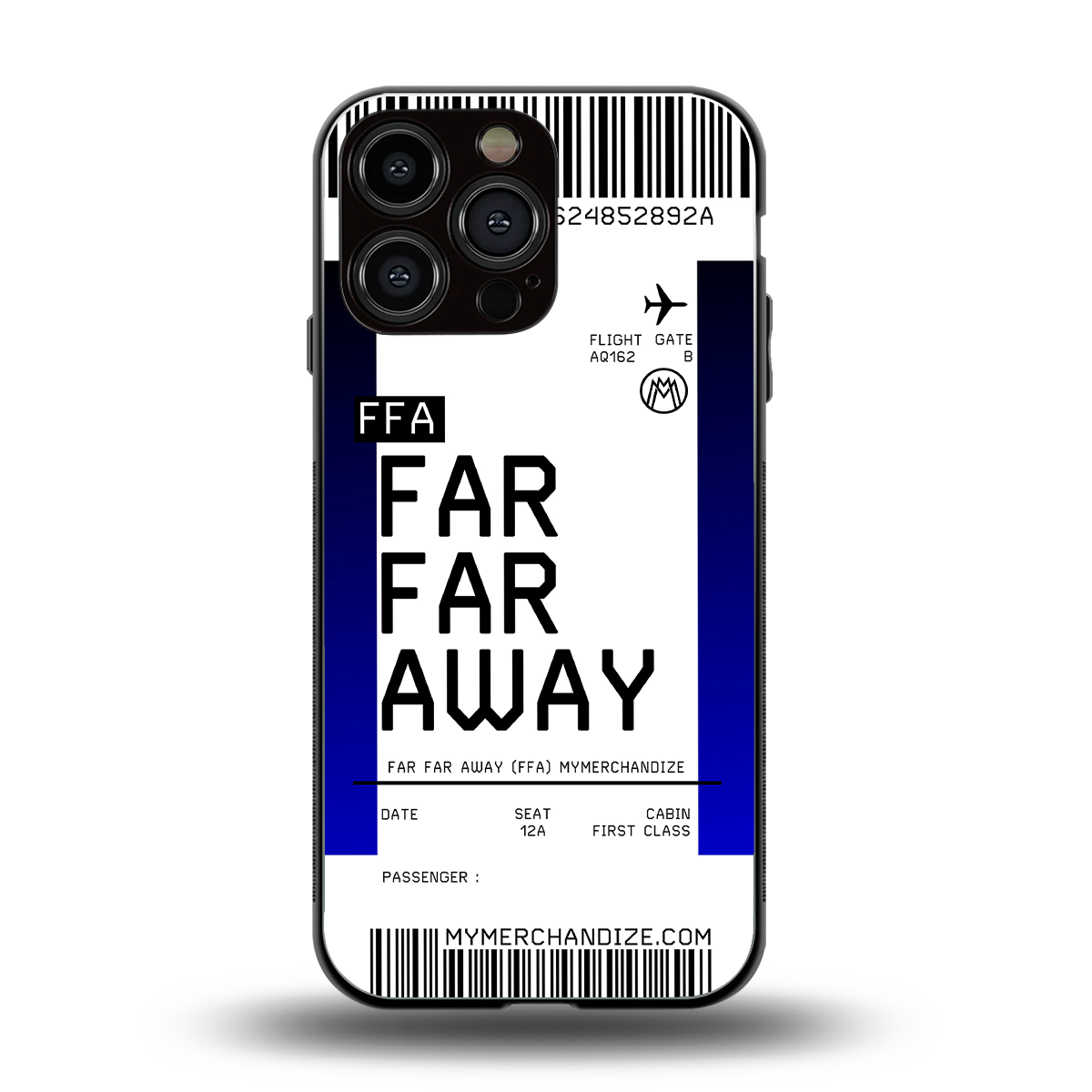 far far away boarding pass ticket back phone cover | glass case for iphone 16 pro max