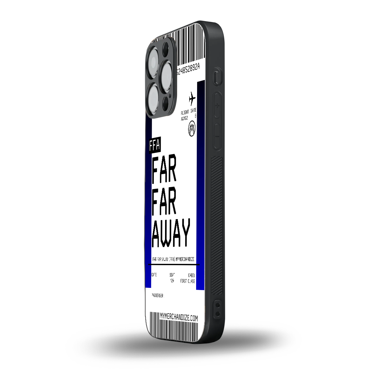 far far away boarding pass ticket back phone cover | glass case for iphone 16 pro max