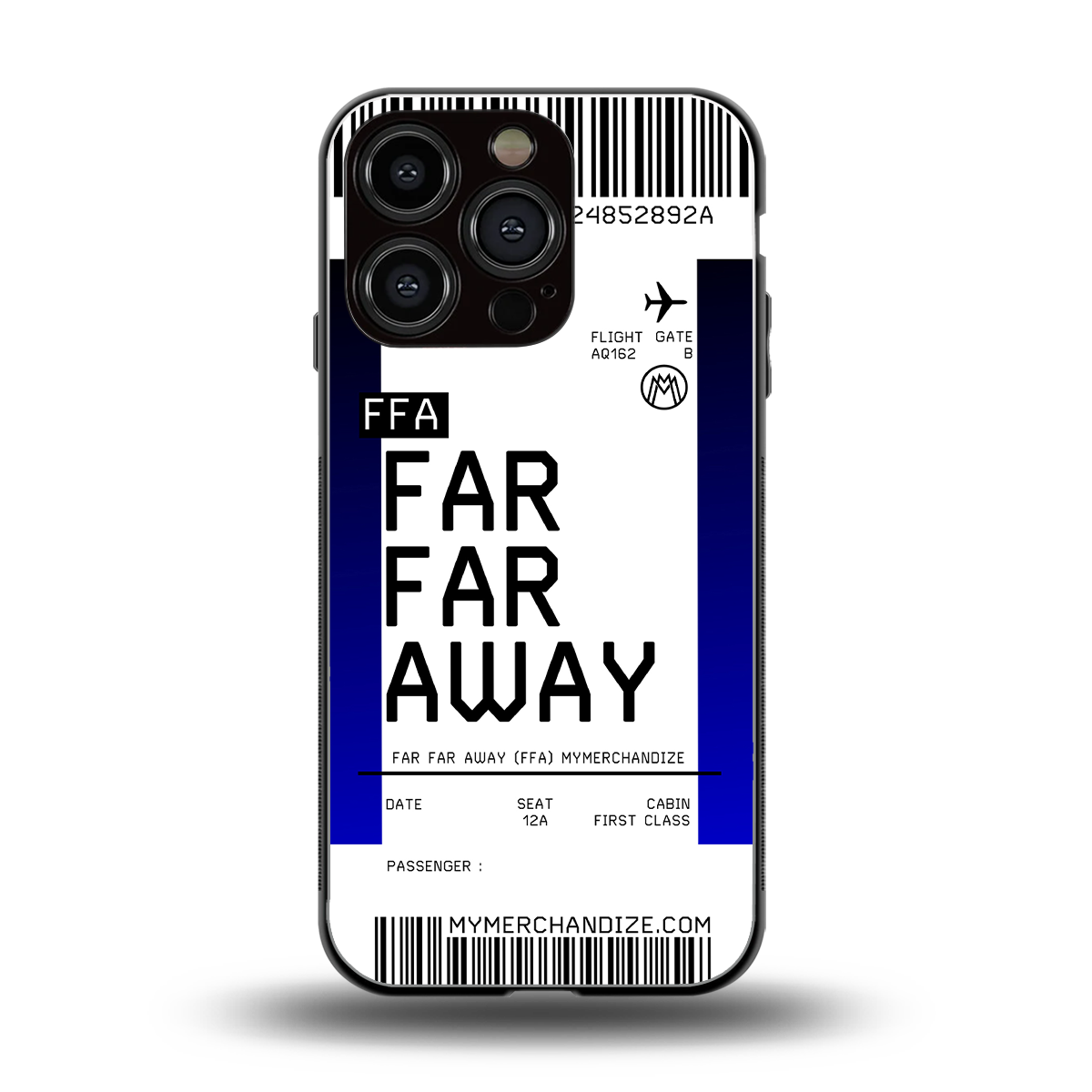 far far away boarding pass ticket back phone cover | glass case for iphone 16 pro
