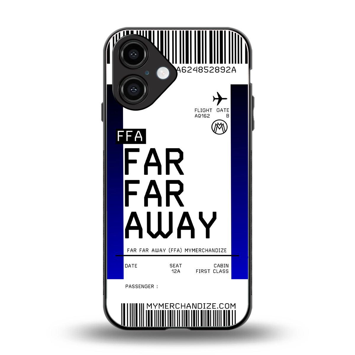 far far away boarding pass ticket back phone cover | glass case for iphone 16