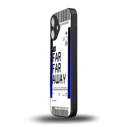 far far away boarding pass ticket back phone cover | glass case for iphone 16
