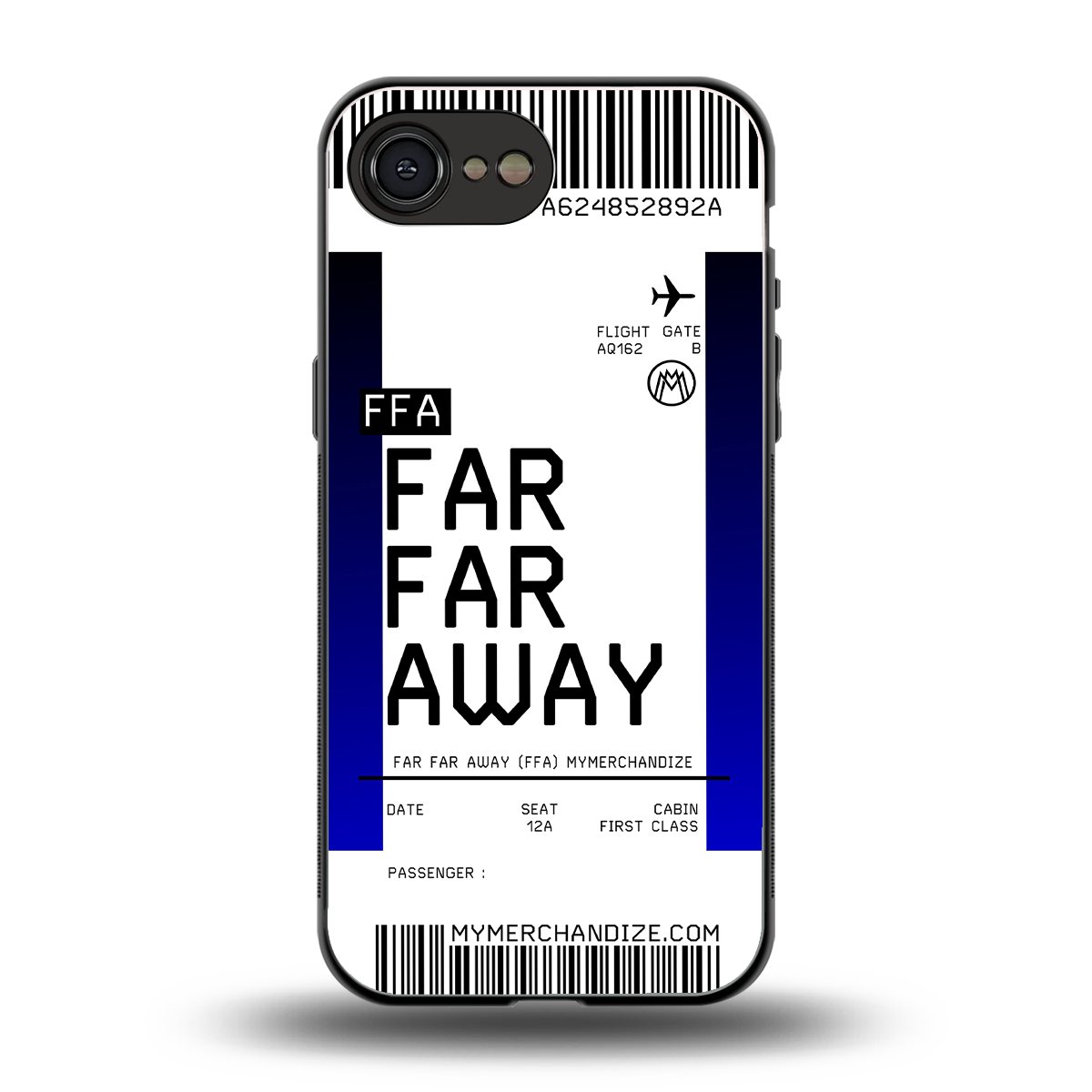 far far away boarding pass ticket back phone cover | glass case for iphone 16e