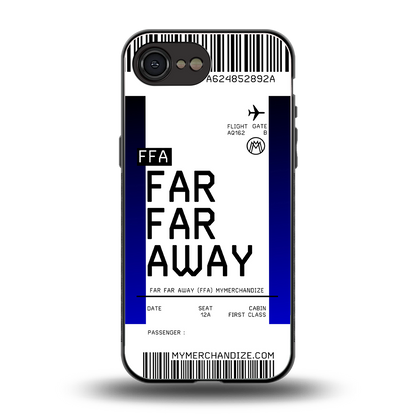 far far away boarding pass ticket back phone cover | glass case for iphone 16e