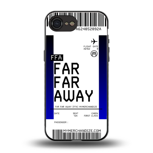 far far away boarding pass ticket back phone cover | glass case for iphone 16e