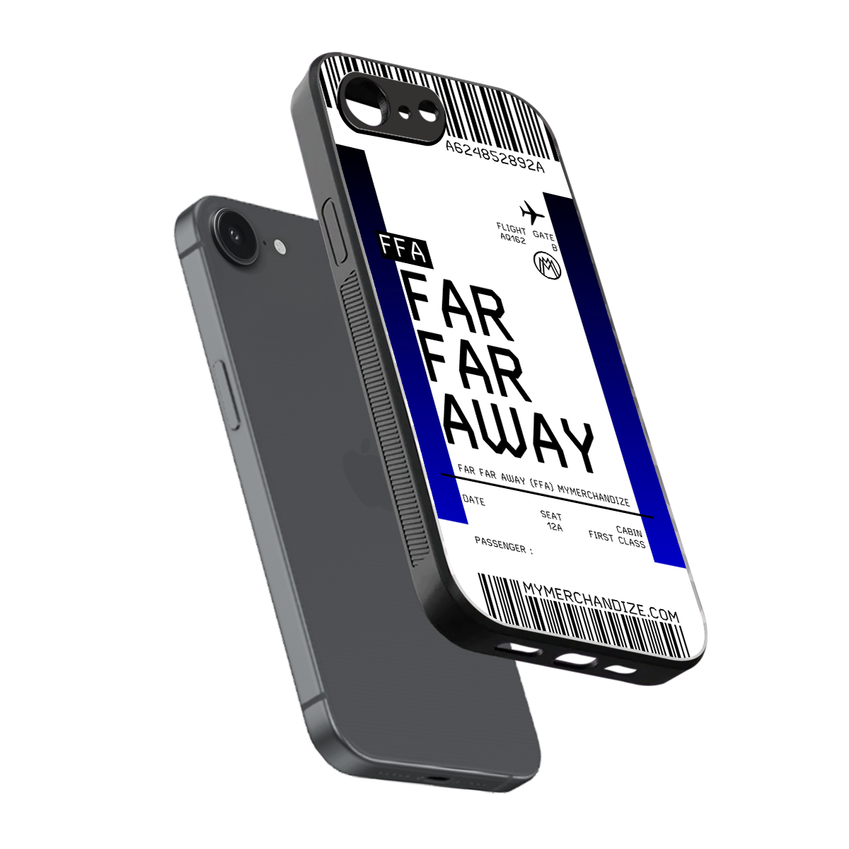 far far away boarding pass ticket back phone cover | glass case for iphone 16e