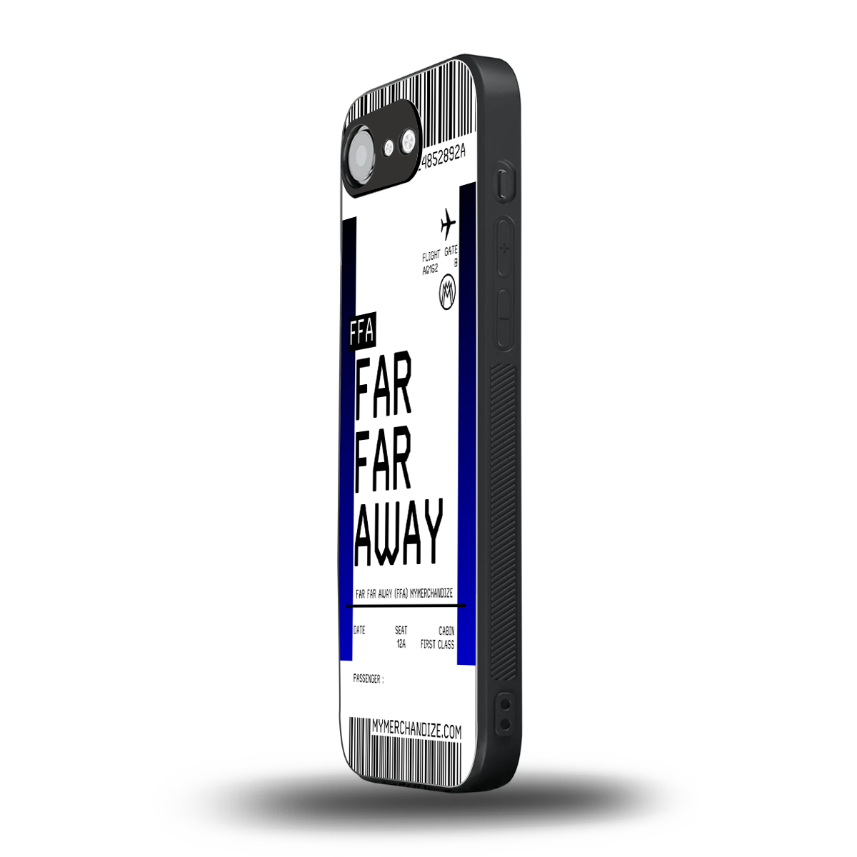 far far away boarding pass ticket back phone cover | glass case for iphone 16e