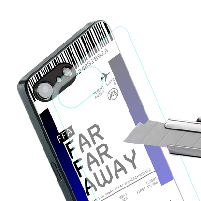 far far away boarding pass ticket back phone cover | glass case for iphone 16e