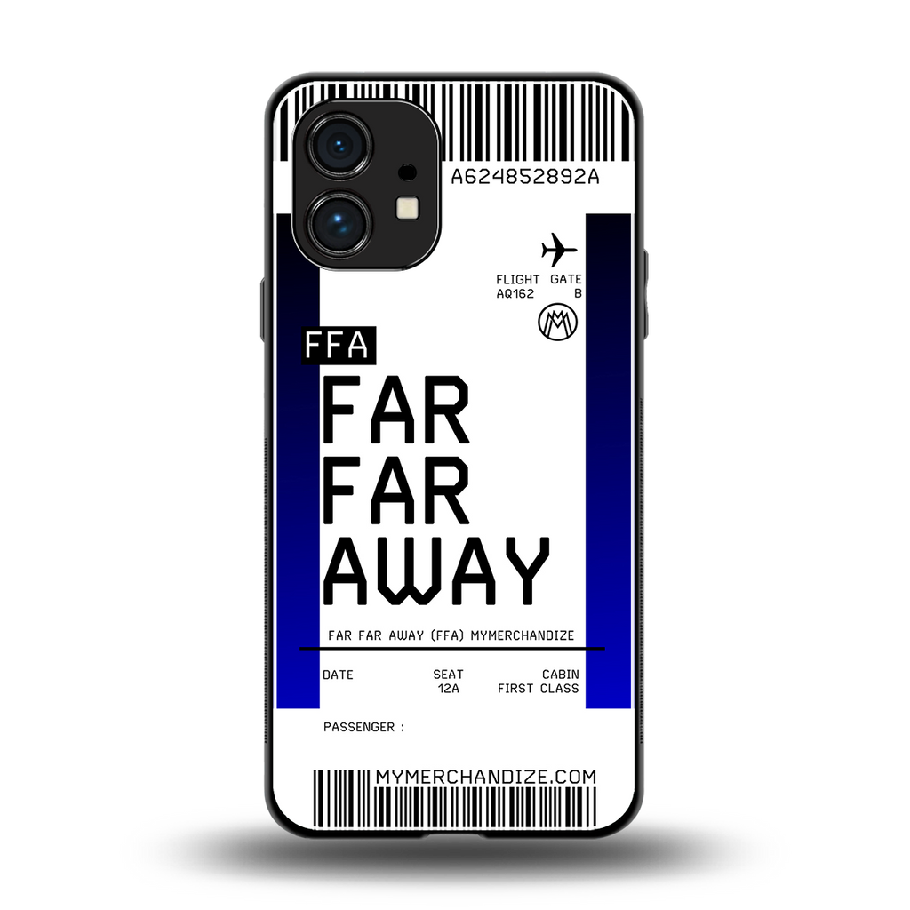 far far away boarding pass ticket back phone cover | glass case for nothing phone 1