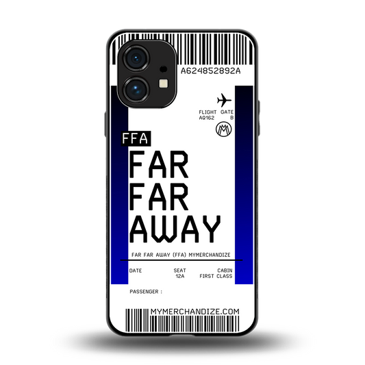 far far away boarding pass ticket back phone cover | glass case for nothing phone 1