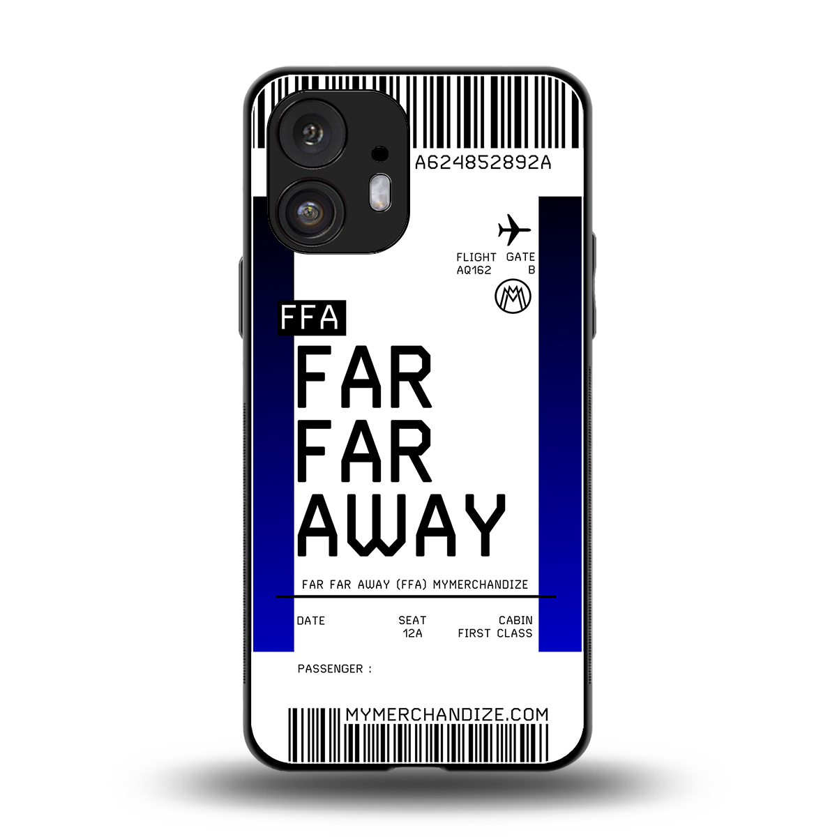 far far away boarding pass ticket back phone cover | glass case for nothing phone 2