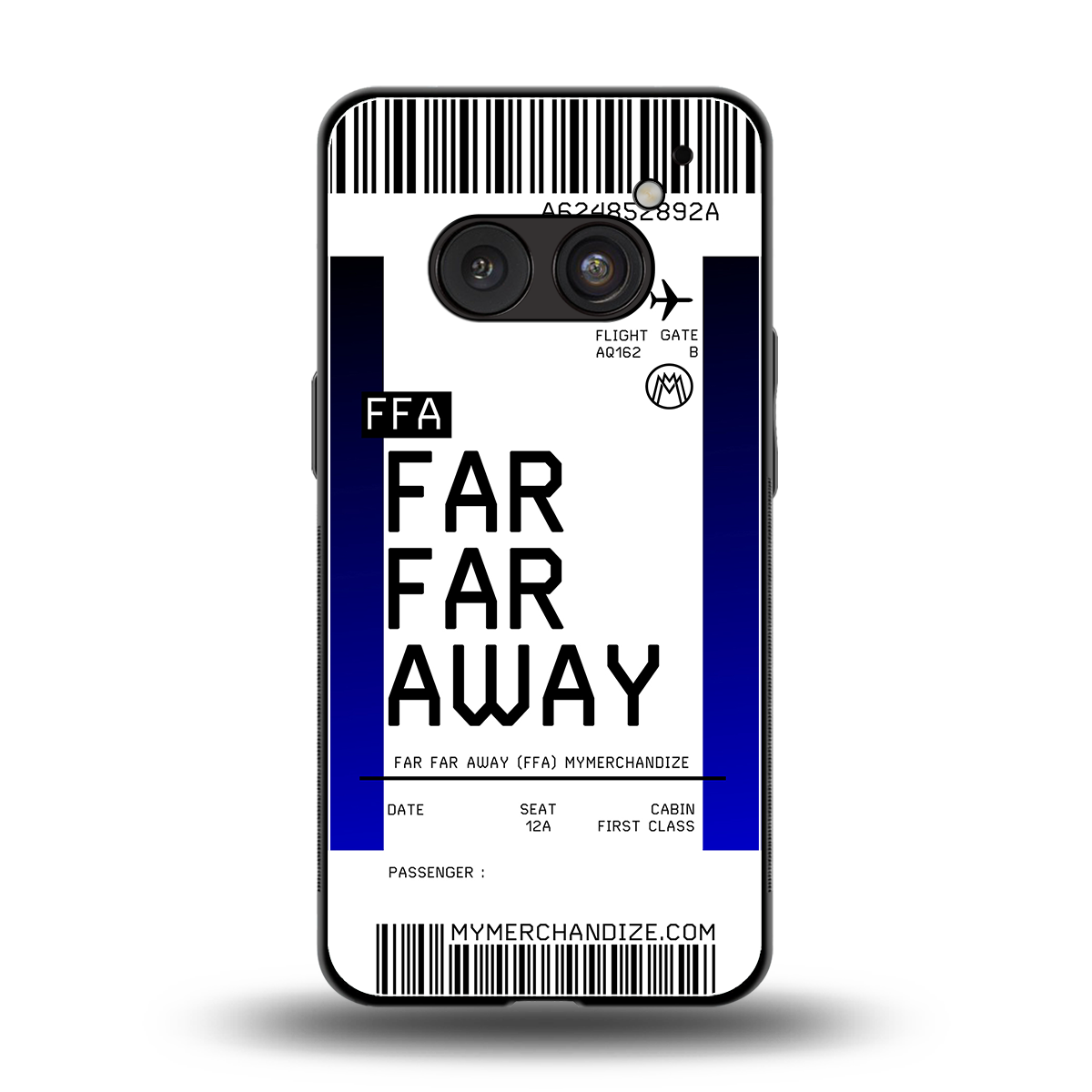far far away boarding pass ticket back phone cover | glass case for nothing phone 2a