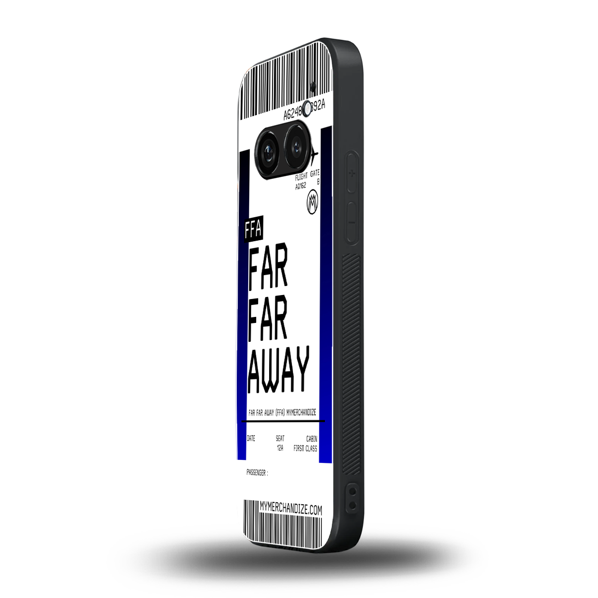 far far away boarding pass ticket back phone cover | glass case for nothing phone 2a
