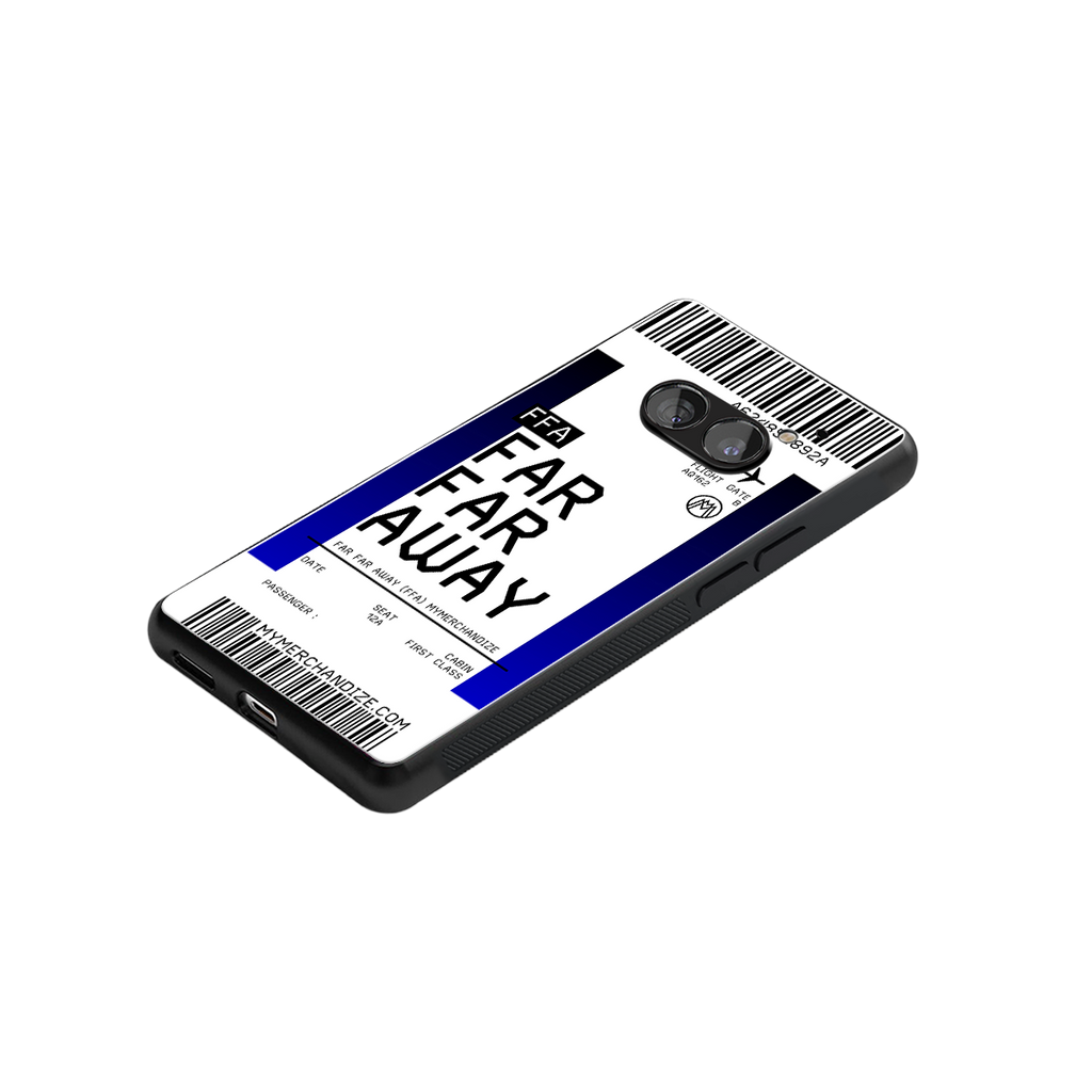 far far away boarding pass ticket back phone cover | glass case for nothing phone 2a