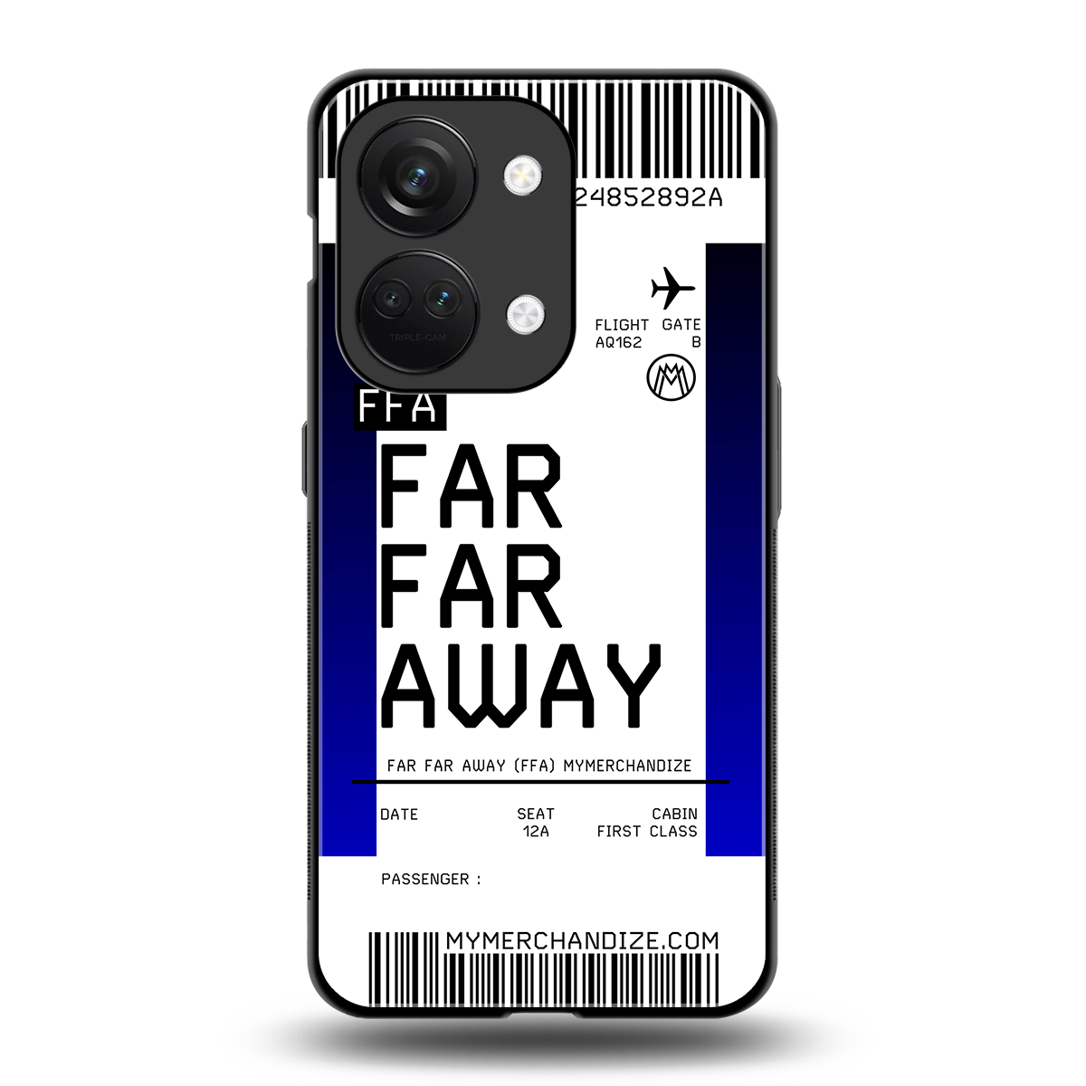 far far away boarding pass ticket back phone cover | glass case for oneplus nord 3