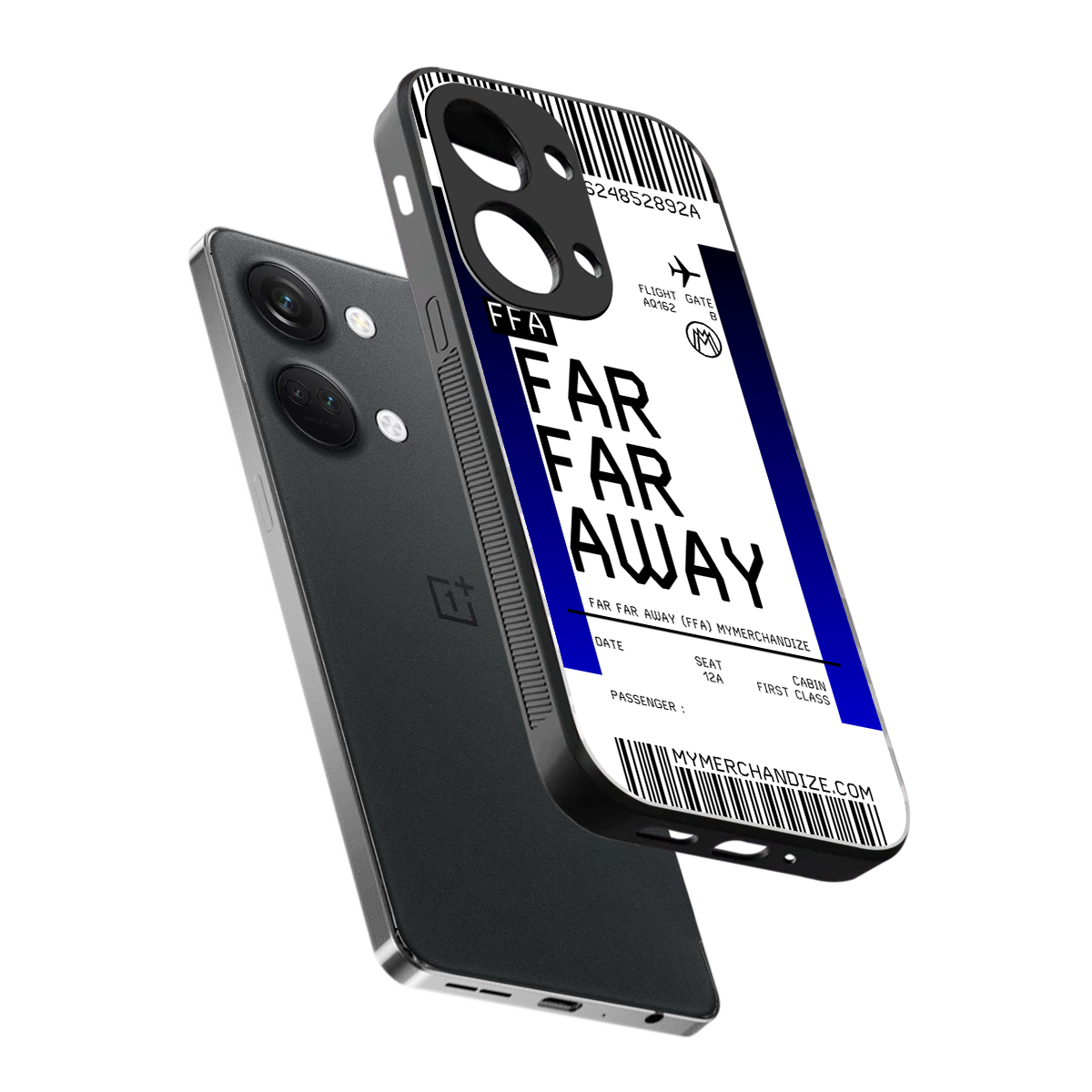 far far away boarding pass ticket back phone cover | glass case for oneplus nord 3