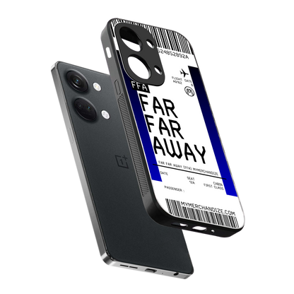 far far away boarding pass ticket back phone cover | glass case for oneplus nord 3