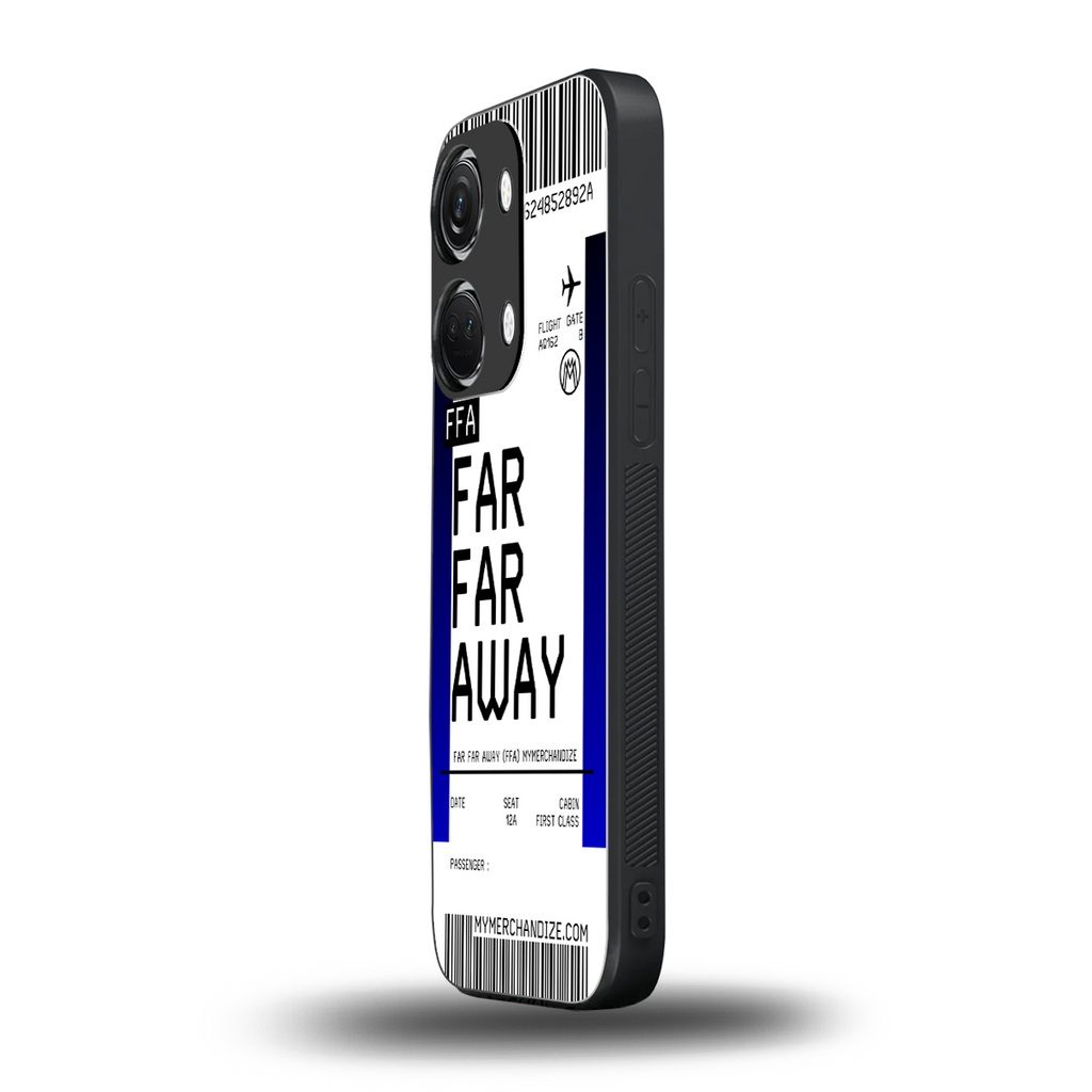 far far away boarding pass ticket back phone cover | glass case for oneplus nord 3