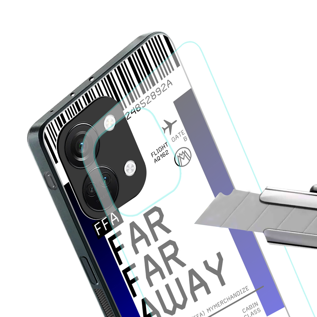 far far away boarding pass ticket back phone cover | glass case for oneplus nord 3