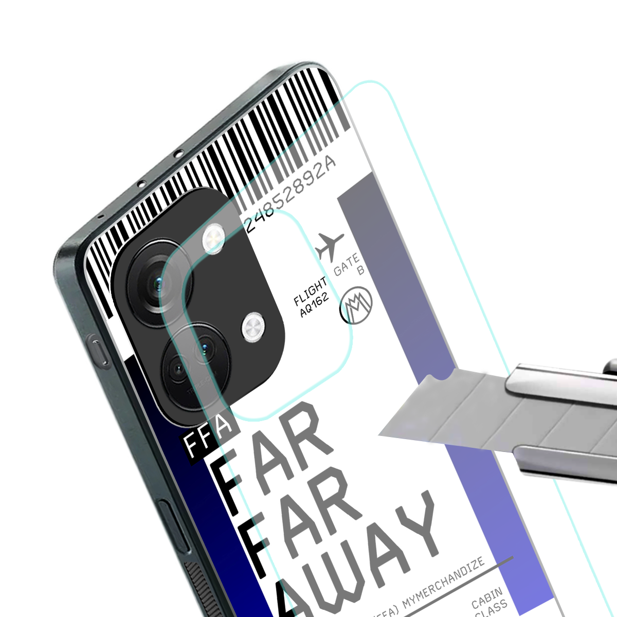 far far away boarding pass ticket back phone cover | glass case for oneplus nord 3