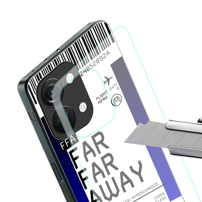 far far away boarding pass ticket back phone cover | glass case for oneplus nord 3