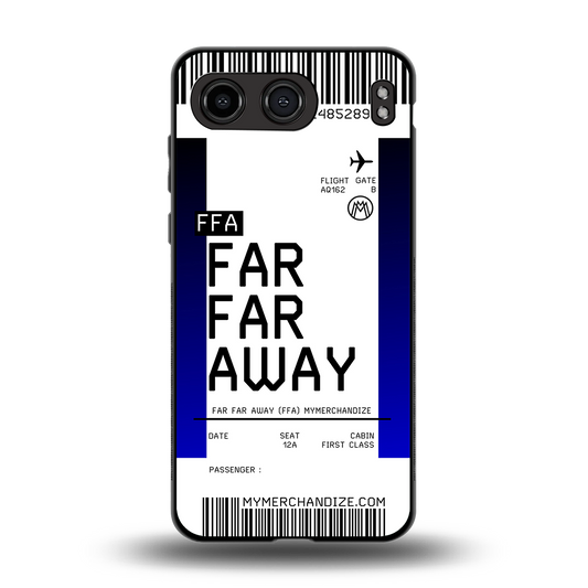 far far away boarding pass ticket back phone cover | glass case for oneplus nord 4