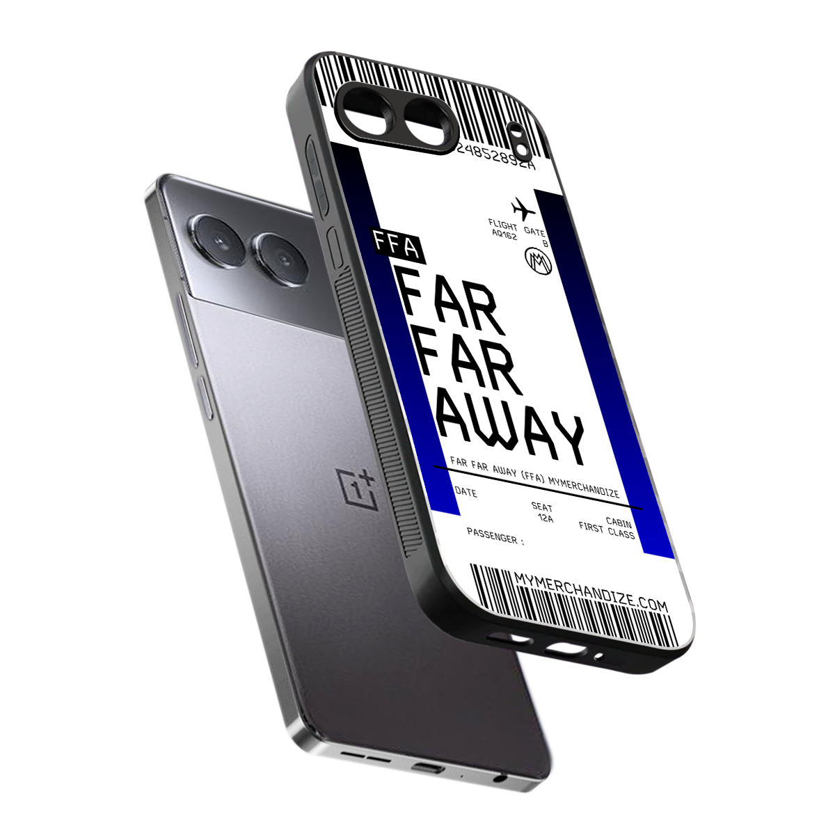 far far away boarding pass ticket back phone cover | glass case for oneplus nord 4