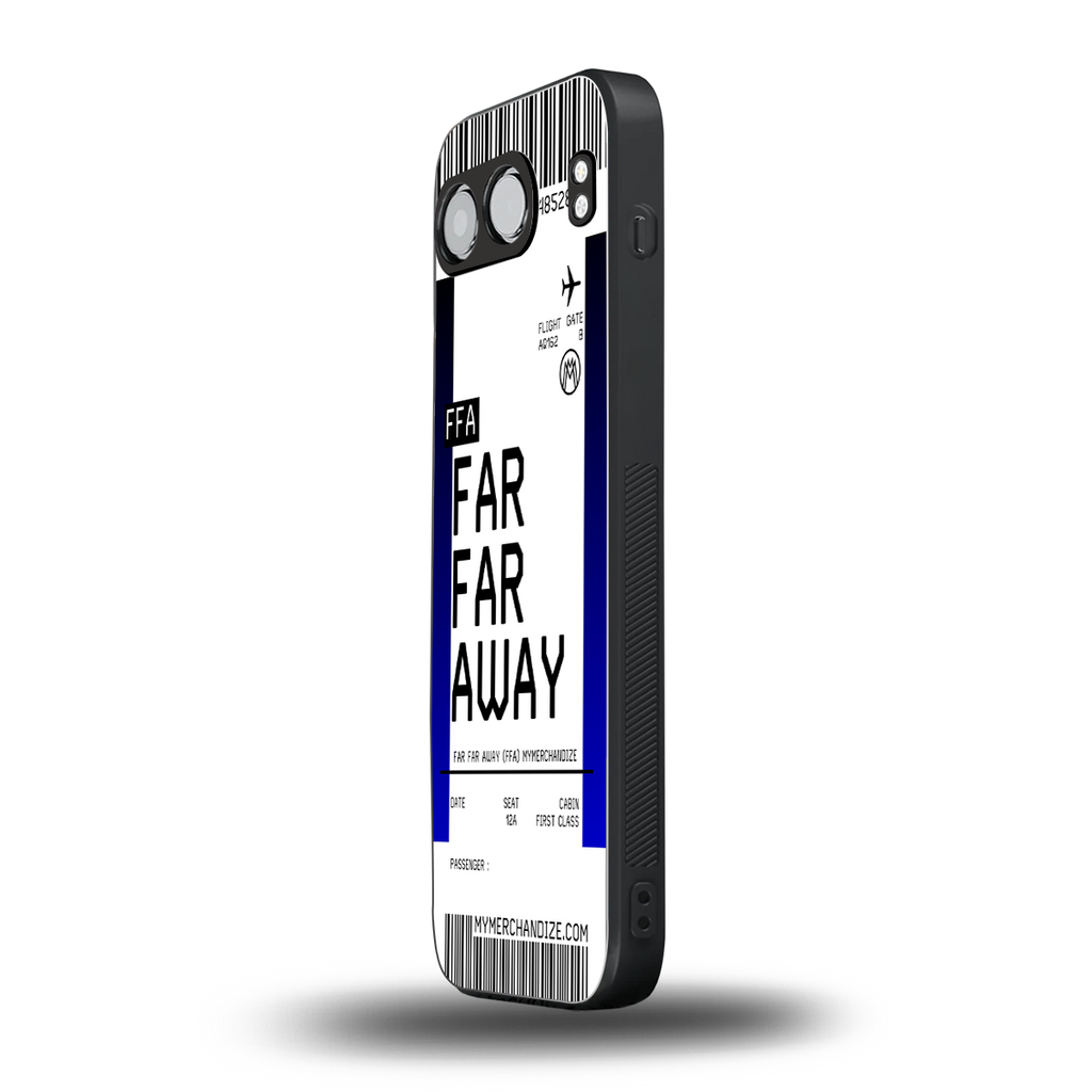 far far away boarding pass ticket back phone cover | glass case for oneplus nord 4