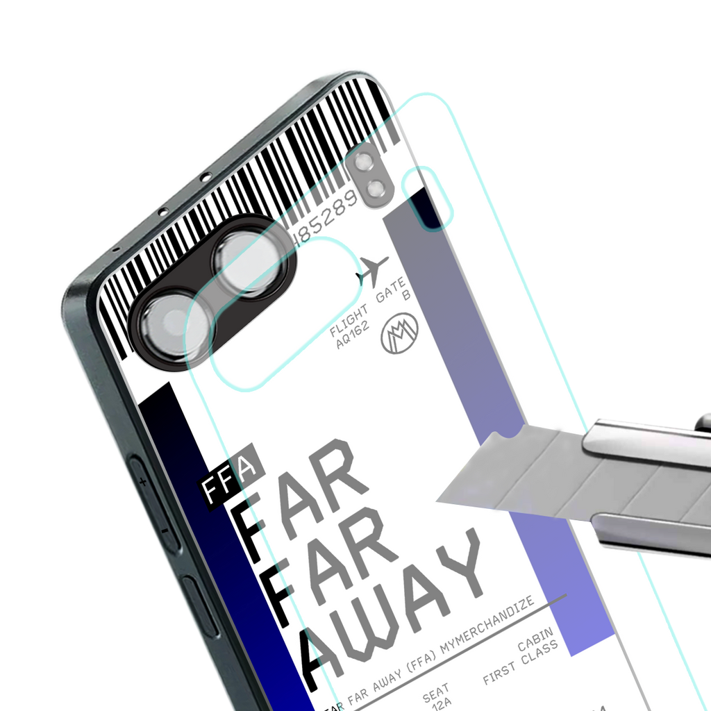 far far away boarding pass ticket back phone cover | glass case for oneplus nord 4