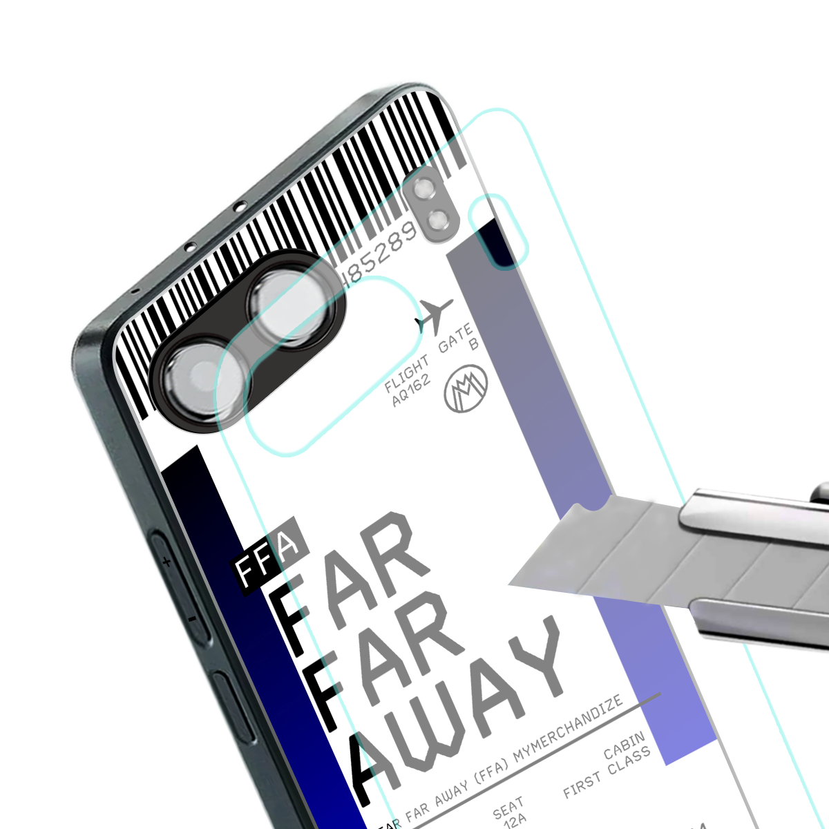 far far away boarding pass ticket back phone cover | glass case for oneplus nord 4