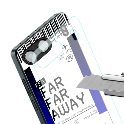 far far away boarding pass ticket back phone cover | glass case for oneplus nord 4