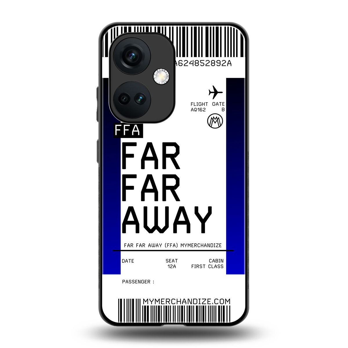 far far away boarding pass ticket back phone cover | glass case for oneplus nord ce 3
