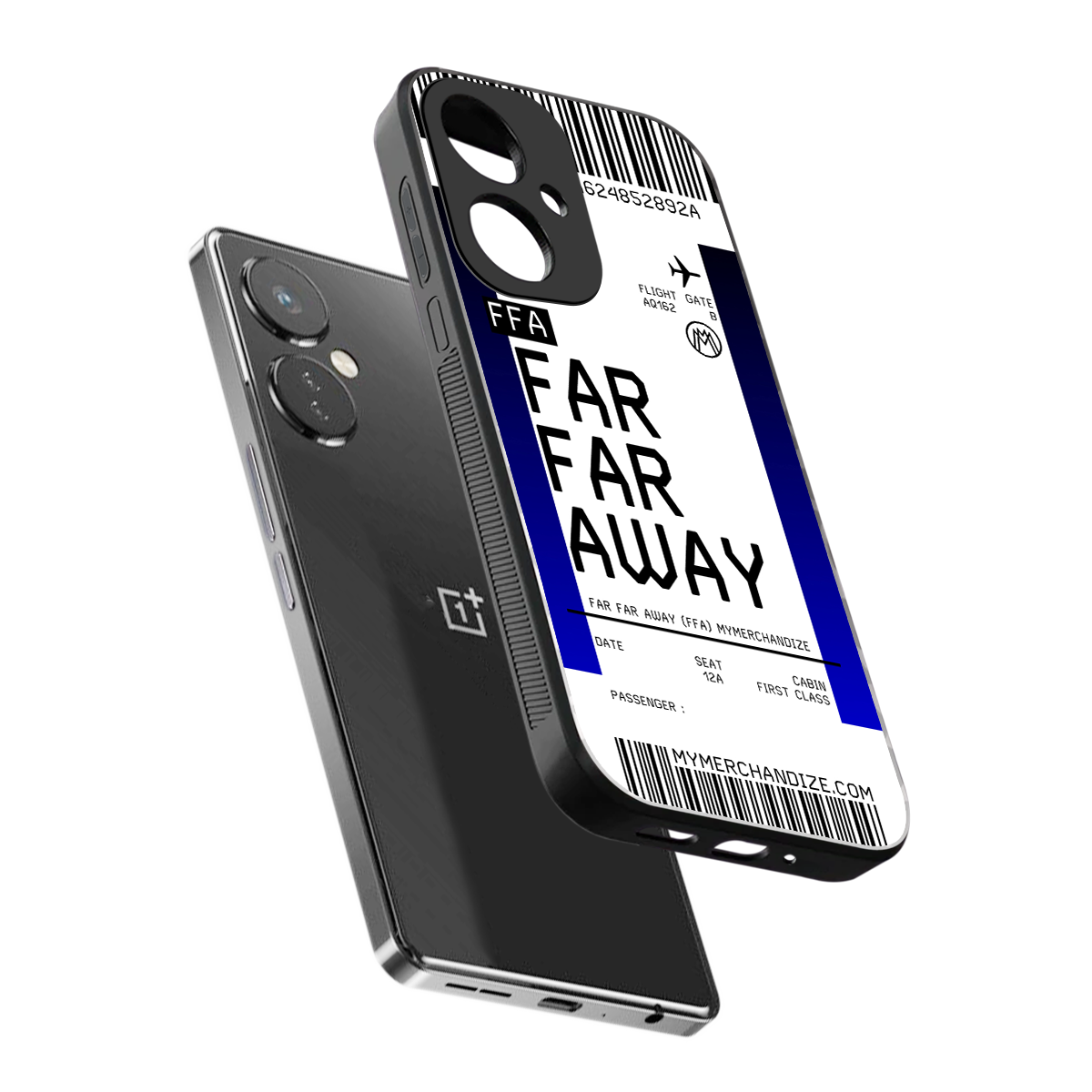 far far away boarding pass ticket back phone cover | glass case for oneplus nord ce 3