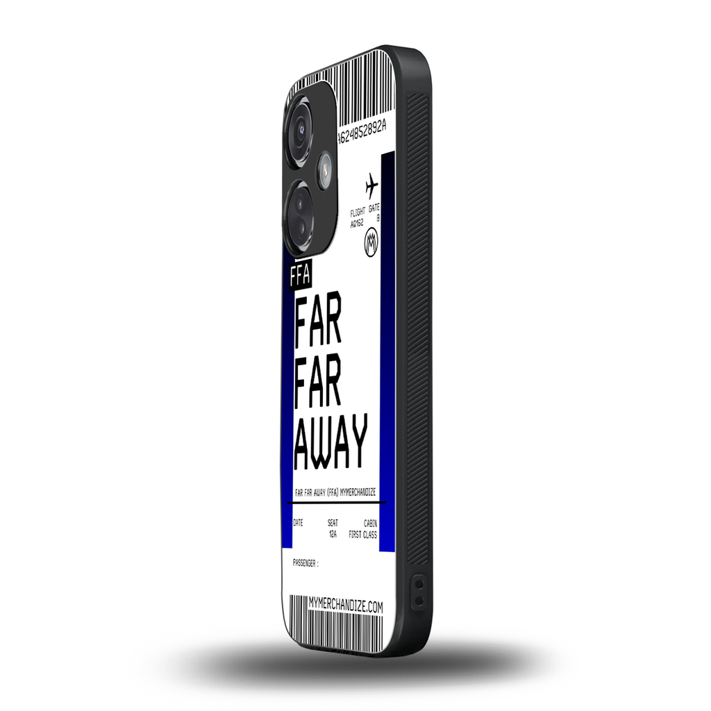 far far away boarding pass ticket back phone cover | glass case for oneplus nord ce 3