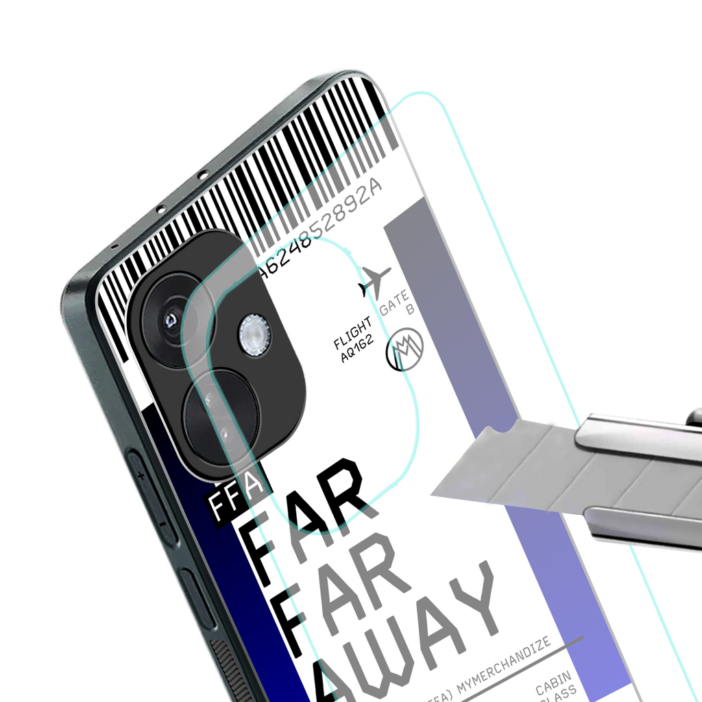far far away boarding pass ticket back phone cover | glass case for oneplus nord ce 3