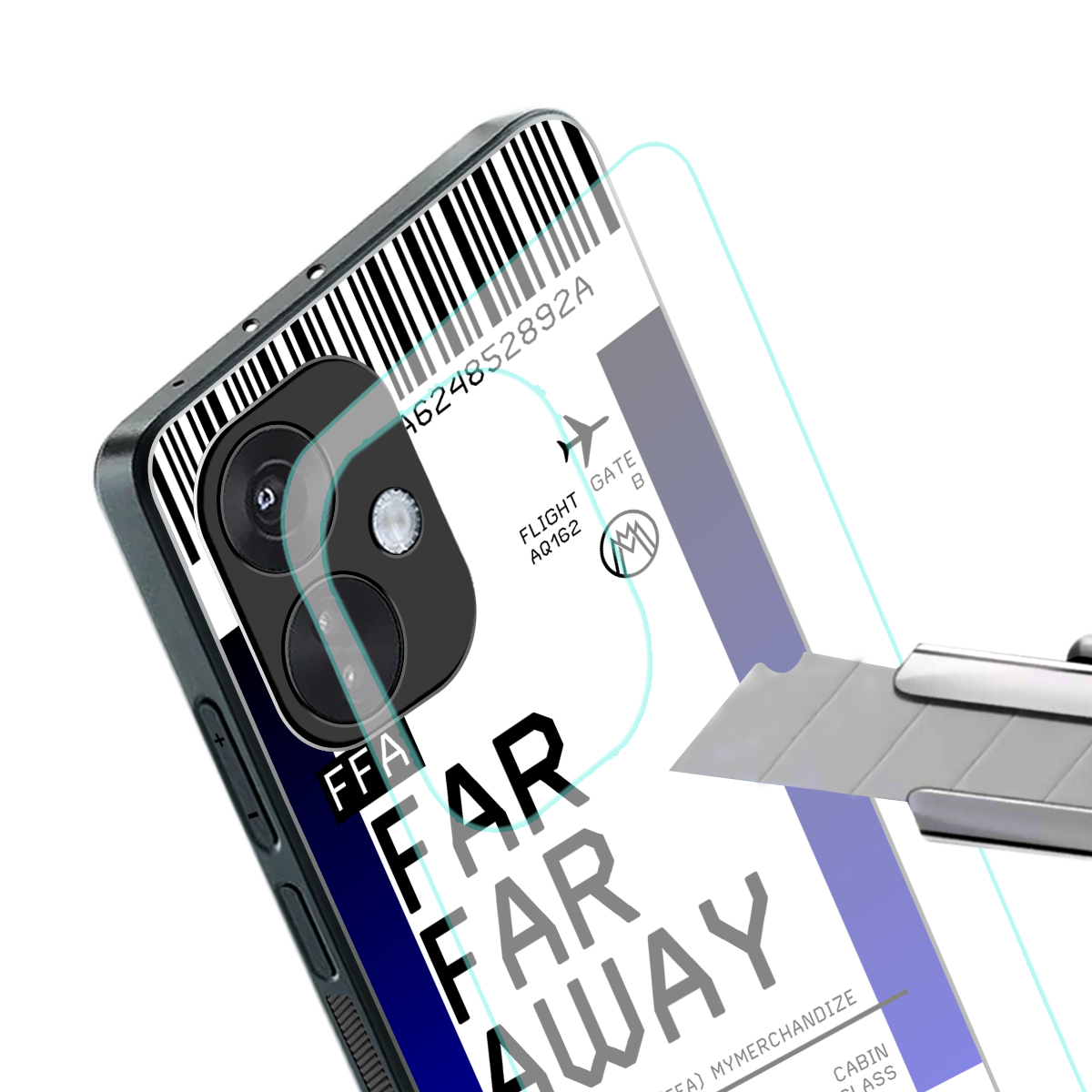 far far away boarding pass ticket back phone cover | glass case for oneplus nord ce 3