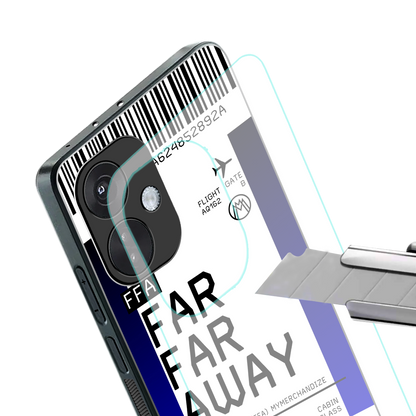 far far away boarding pass ticket back phone cover | glass case for oneplus nord ce 3