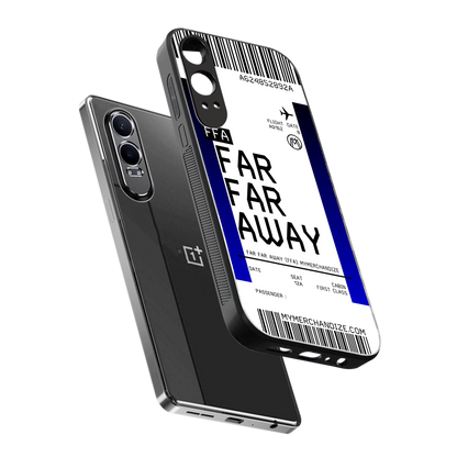 far far away boarding pass ticket back phone cover | glass case for oneplus nord ce 4 lite
