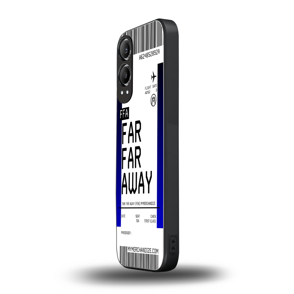 far far away boarding pass ticket back phone cover | glass case for oneplus nord ce 4 lite