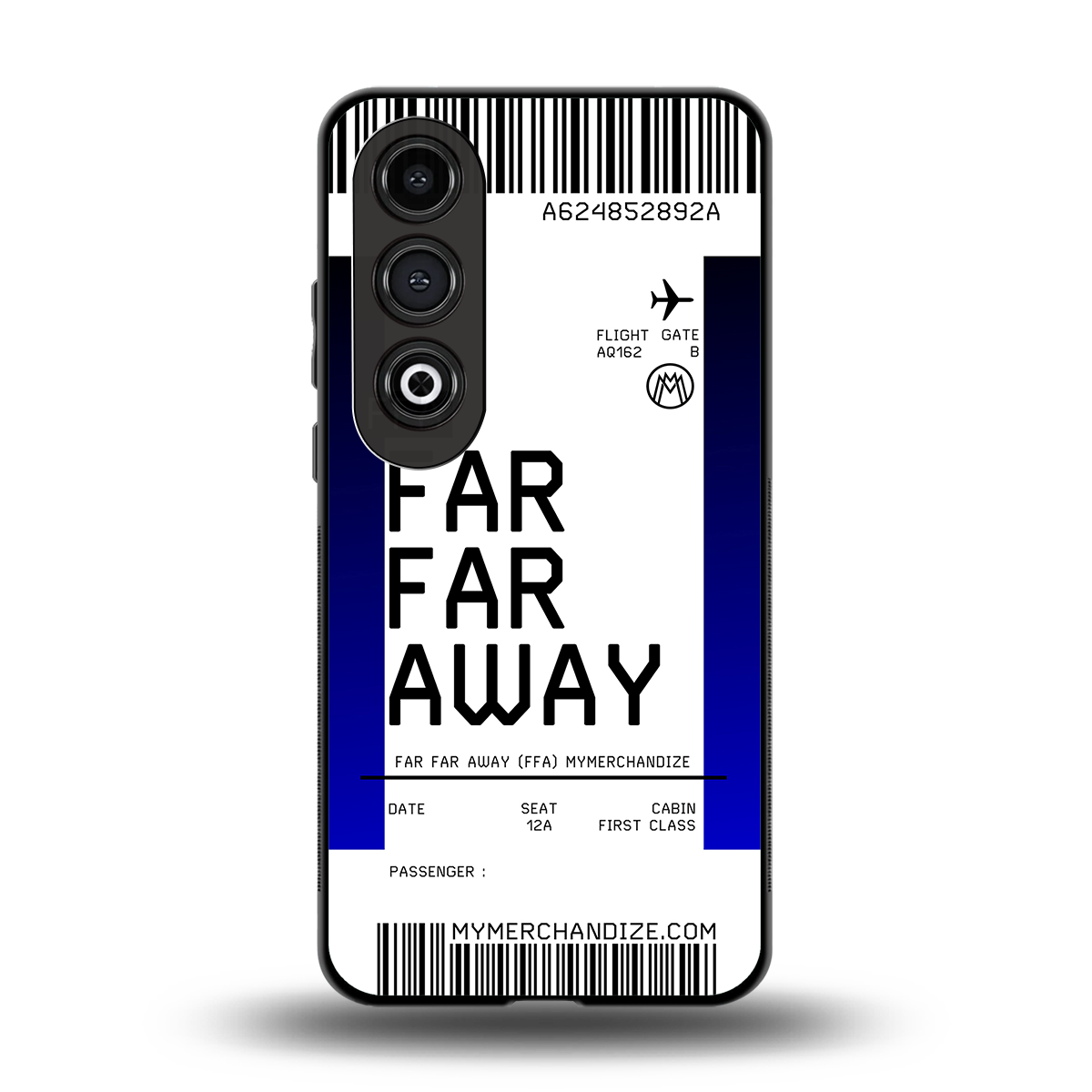 far far away boarding pass ticket back phone cover | glass case for oneplus nord ce 4