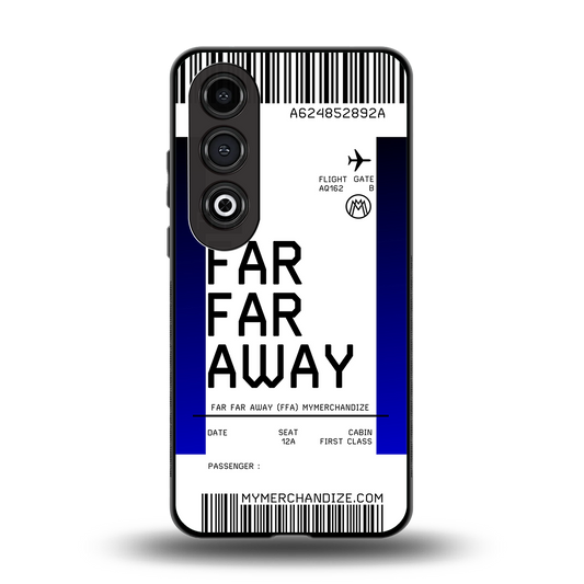 far far away boarding pass ticket back phone cover | glass case for oneplus nord ce 4
