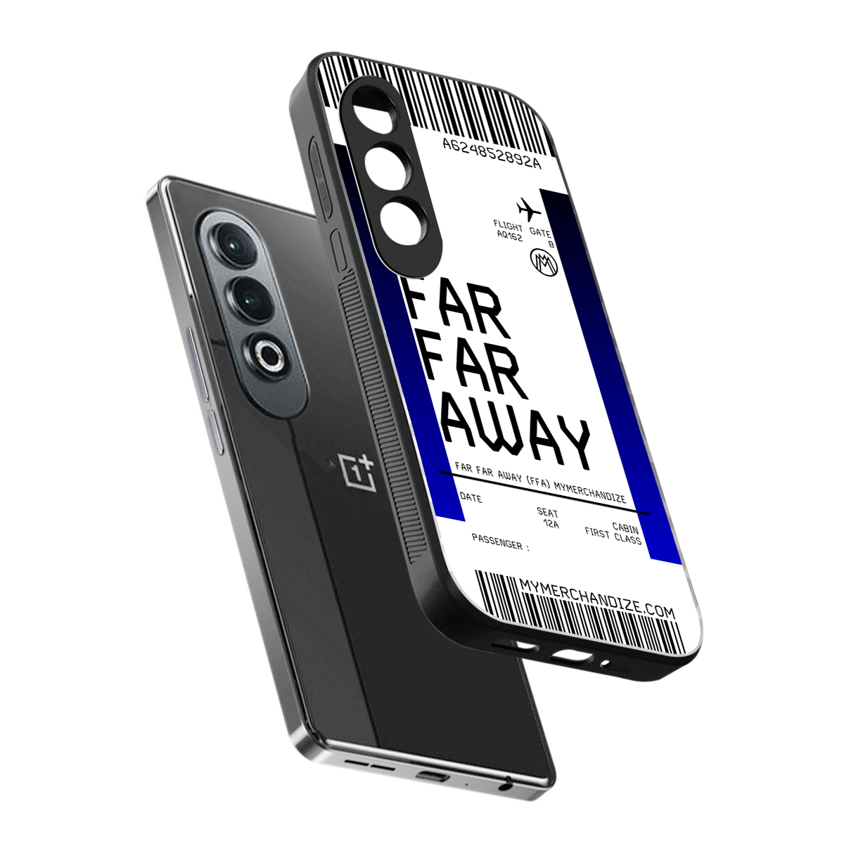 far far away boarding pass ticket back phone cover | glass case for oneplus nord ce 4