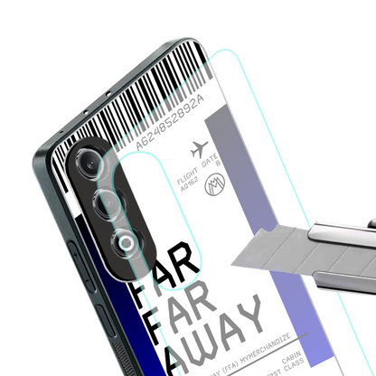 far far away boarding pass ticket back phone cover | glass case for oneplus nord ce 4