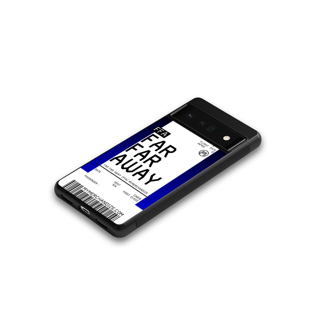 far far away boarding pass ticket back phone cover | glass case for google pixel 6 pro