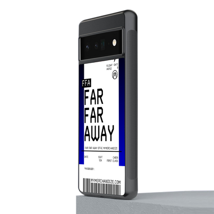 far far away boarding pass ticket back phone cover | glass case for google pixel 6 pro