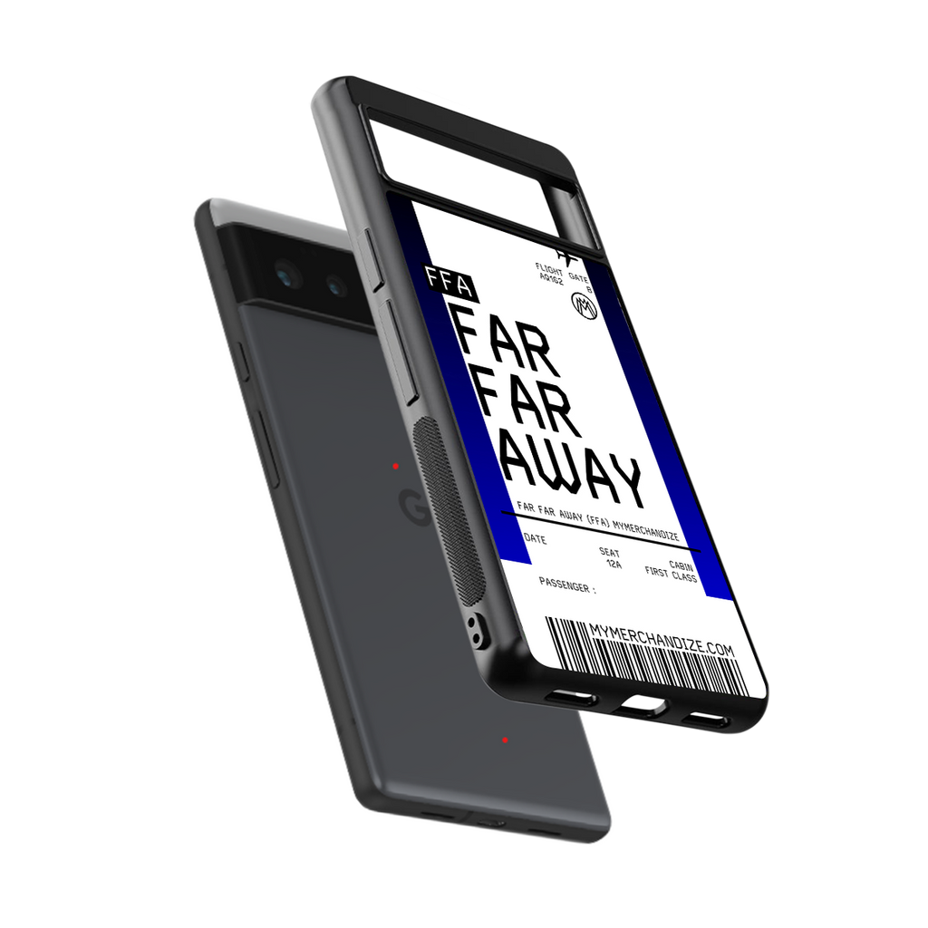 far far away boarding pass ticket back phone cover | glass case for Google Pixel 6A