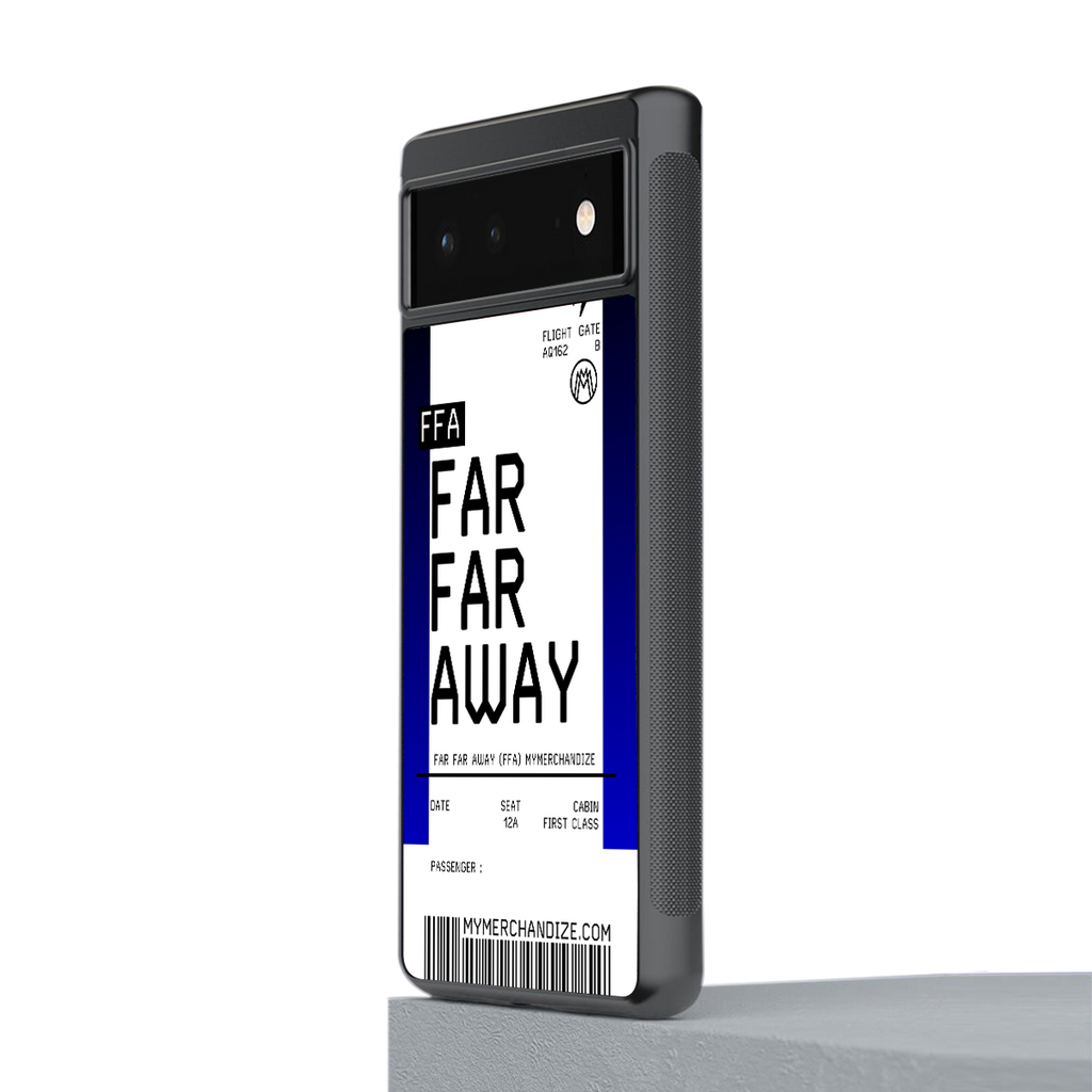 far far away boarding pass ticket back phone cover | glass case for google pixel 6
