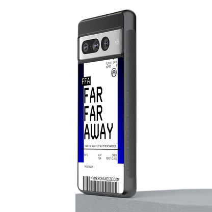 far far away boarding pass ticket back phone cover | glass case for google pixel 7 pro