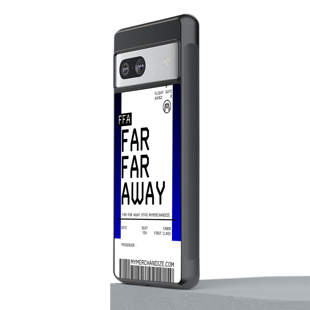far far away boarding pass ticket back phone cover | glass case for Google Pixel 7