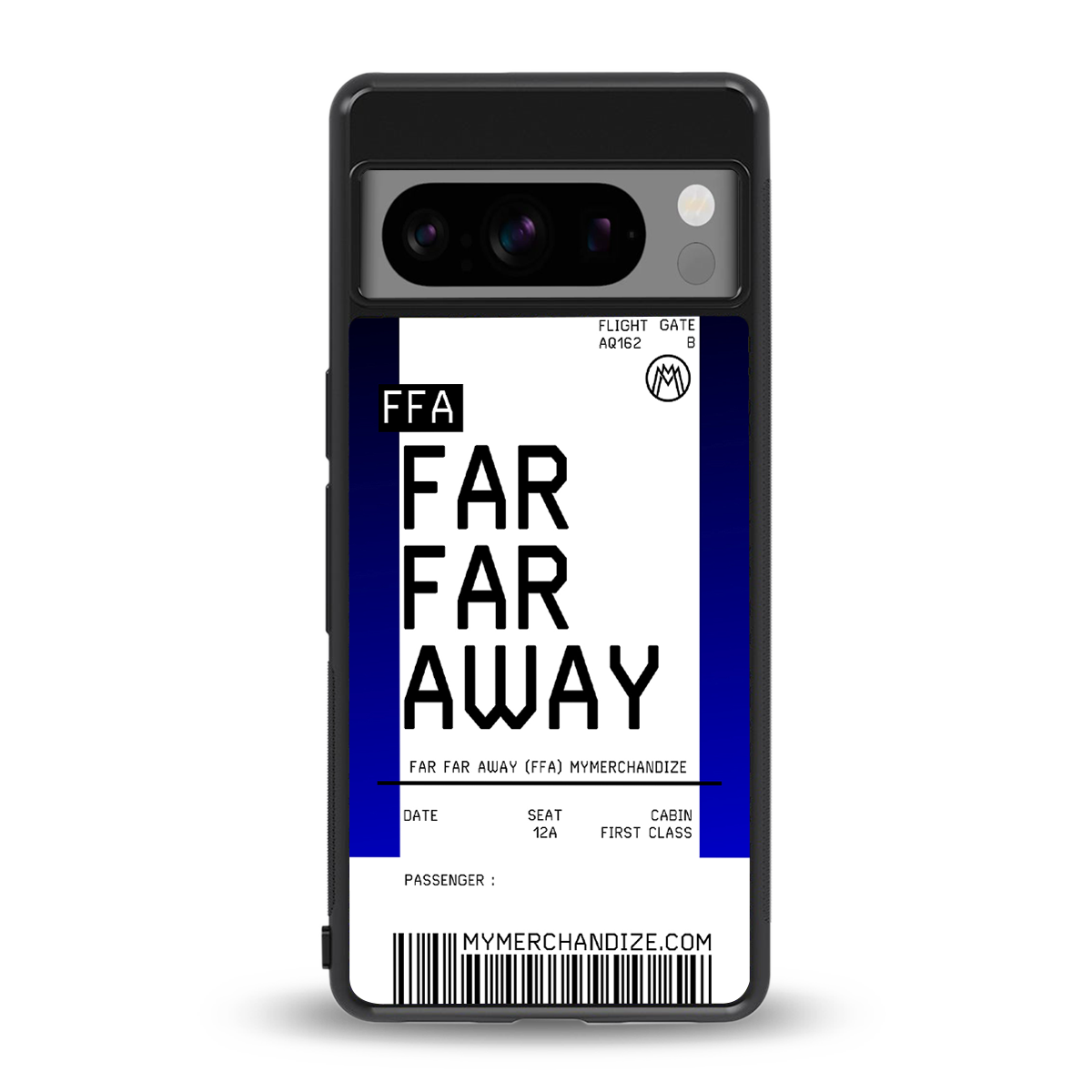 far far away boarding pass ticket back phone cover | glass case for google pixel 8 pro